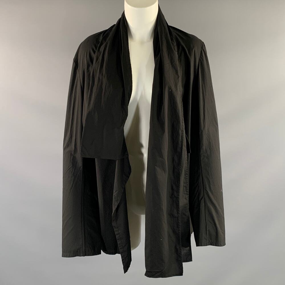 YOHJI YAMAMOTO Size M Black Cotton FN-B10-004 Open Front Cardigan  Womens